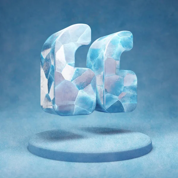 Ikona Vlevo Prasklý Modrý Ice Quote Levý Symbol Modrém Sněhu — Stock fotografie