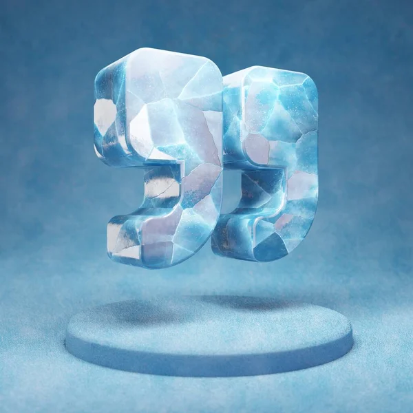 Ikona Vpravo Prasklý Modrý Ice Quote Vpravo Symbol Modrém Sněhu — Stock fotografie