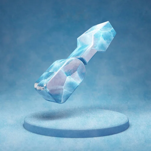 Ikona Šroubováku Prasklý Modrý Ice Šroubovák Symbol Modrém Sněhu Pódium — Stock fotografie