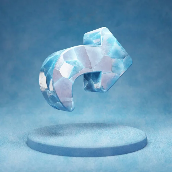 Κοινοποίηση Εικονιδίου Σπασμένο Μπλε Ice Share Σύμβολο Μπλε Βάθρο Χιονιού — Φωτογραφία Αρχείου