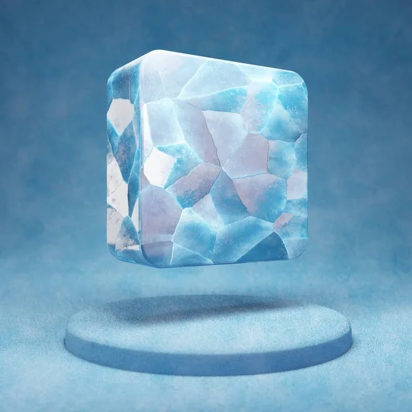 Arrêtez Icône Cracked Blue Ice Stop Symbole Sur Podium Neige — Photo