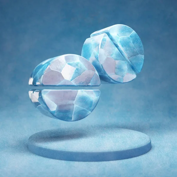 Tabletten Symbol Gebrochene Blaue Ice Tablets Auf Dem Blauen Schnee — Stockfoto