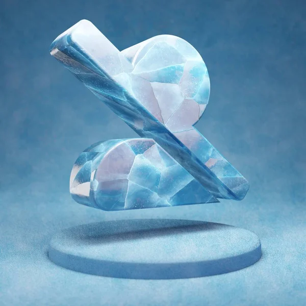 阻塞用户图标 蓝色雪台上破碎的蓝色冰块用户符号 社交媒体图标用于网站 设计模板元素 3D渲染 — 图库照片