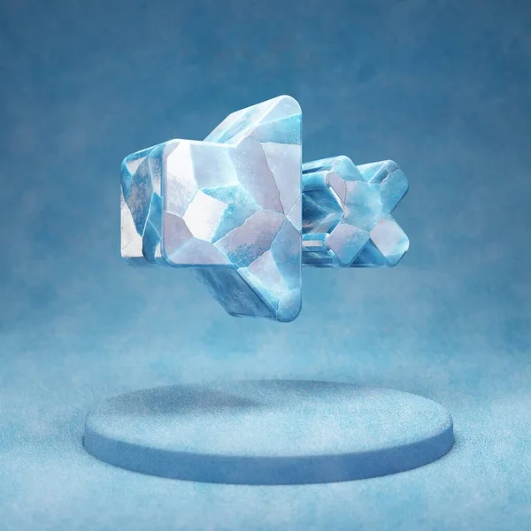 Піктограма Гучності Mute Тріснутий Синій Ice Mute Символ Синьому Сніговому — стокове фото