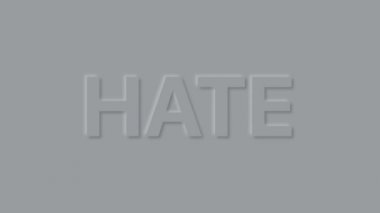 Pastel renkte kelime nefreti. Moda neumorfizm döngüsü canlandırması.