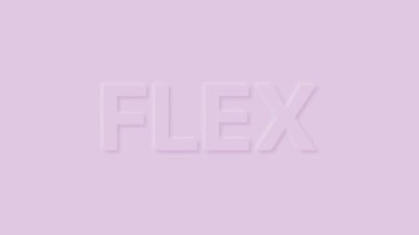 Kelimeler pastel renklerde. Moda neumorfizm döngüsü canlandırması.