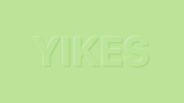 Word Yikes in Pastellfarbe. Trendige Neumorphismus-Schleifen-Animation. — Stockvideo