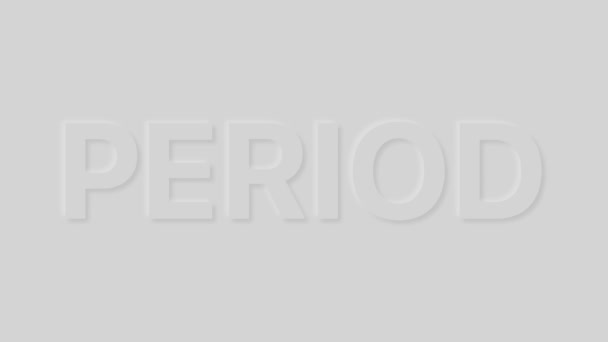 Word Period in Pastellfarbe. Trendige Neumorphismus-Schleifen-Animation. — Stockvideo