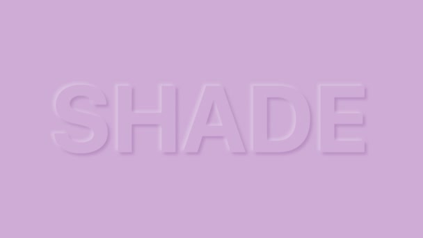 Word Shade in Pastellfarbe. Trendige Neumorphismus-Schleifen-Animation. — Stockvideo