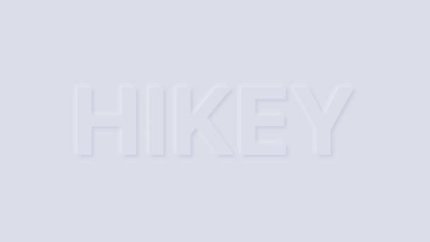 Word Hikey in Pastellfarbe. Trendige Neumorphismus-Schleifen-Animation. — Stockvideo