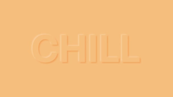 Word Chill in Pastellfarbe. Trendige Neumorphismus-Schleifen-Animation. — Stockvideo