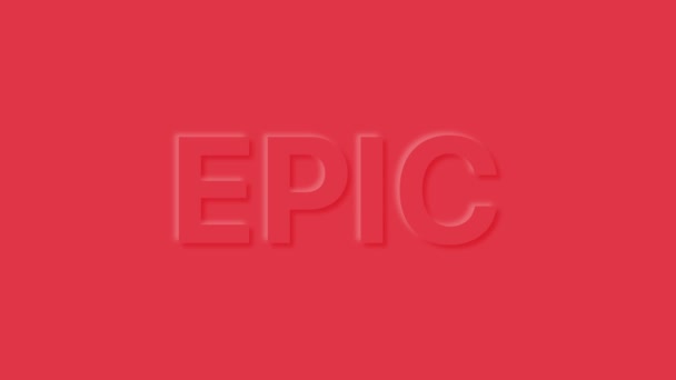 单词Epic in pastel color时尚性气动环路动画. — 图库视频影像