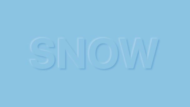 Słowo Śnieg w pastelowym kolorze. Modna animacja pętli neumorfizmu. — Wideo stockowe
