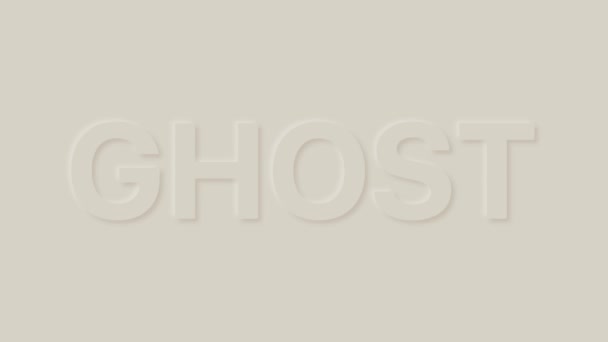 Word Ghost in Pastellfarbe. Trendige Neumorphismus-Schleifen-Animation. — Stockvideo