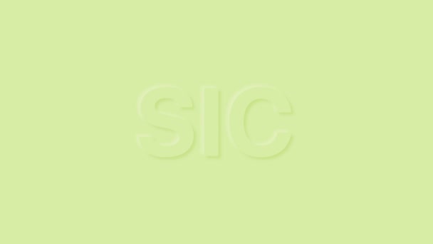 Parola Sic in colore pastello. Trendy pneumorfismo loop animazione. — Video Stock