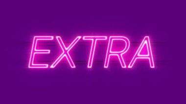 Ekstra neon ışığı menekşe arkaplanda görünür.