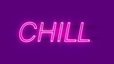 Mor arkaplanda soğuk neon ışığı görünüyor.