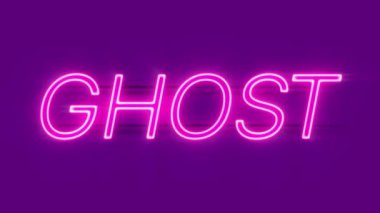Mor arkaplanda hayalet neon ışığı görünüyor.