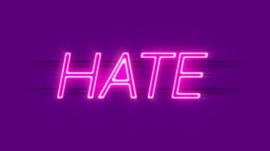 Menekşe arkaplanda neon ışığından nefret et.