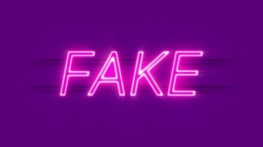 Menekşe arkaplanda sahte neon işareti.