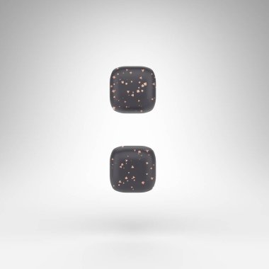 Beyaz arka planda kolon sembolü. Bakır noktalı siyah mat 3B tabela.