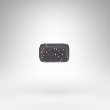 Beyaz arka planda eksi sembol. Bakır noktalı siyah mat 3B tabela.