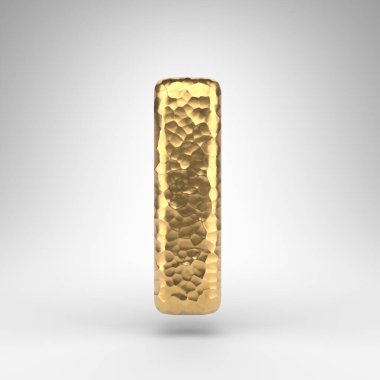 Beyaz arka planda büyük harfli. Parlak metalik desenli 3 boyutlu çekiç pirinç yazı tipi..