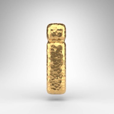 Küçük harfle beyaz arka planda. Parlak metalik desenli 3 boyutlu çekiç pirinç yazı tipi..