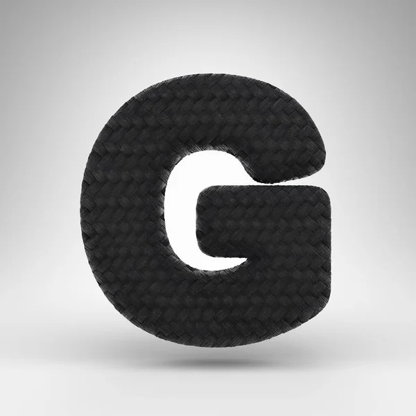 Litera Białym Tle Black Carbon Fiber Renderowane Czcionki Włókna Węglowego — Zdjęcie stockowe