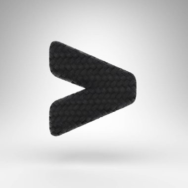 Beyaz arka plandaki sembolden daha fazlası. Siyah karbon fiber 3D karbon iplik desenli işaret.