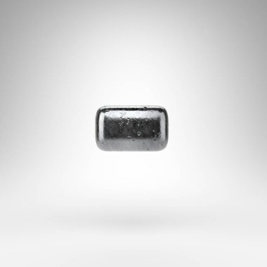 Beyaz arka planda eksi sembol. Parlak metal desenli 3 boyutlu işaret..