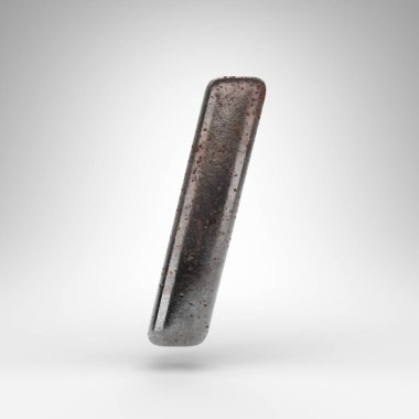 Beyaz arkaplanda ileri / geri işareti. Paslı metal 3D, oksitlenmiş desenli..