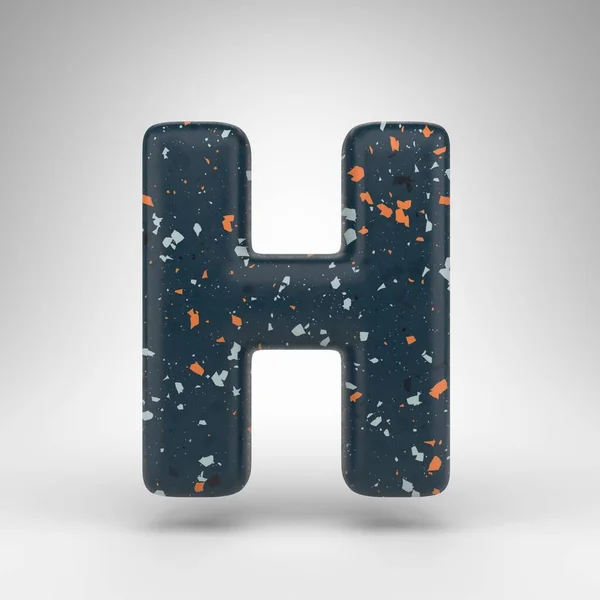 Buchstabe Auf Weißem Hintergrund Gerenderte Schrift Mit Blauem Terrazzo Muster — Stockfoto