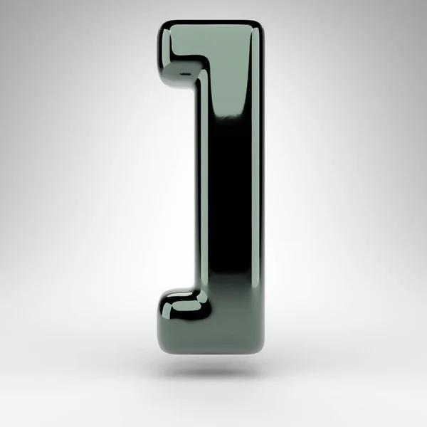 Символ Правой Квадратной Скобки Белом Фоне Зеленый Хромированный Знак Глянцевой — стоковое фото