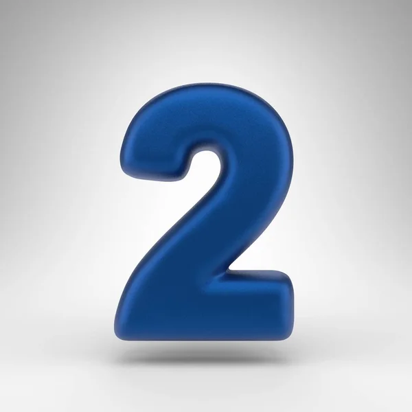 Number White Background Anodized Blue Rendered Number Matte Texture — Stock Photo, Image