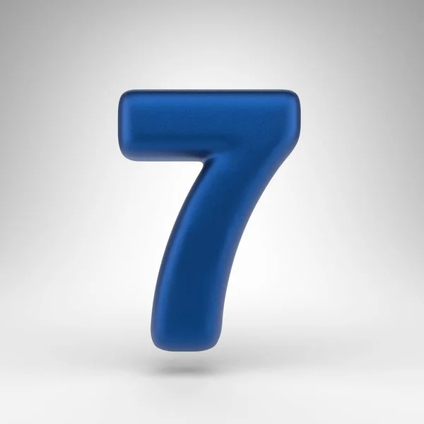 背景に7番 マットな質感の陽極酸化ブルー3Dレンダリング番号 — ストック写真