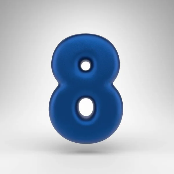 背景に8番 マットな質感の陽極酸化ブルー3Dレンダリング番号 — ストック写真