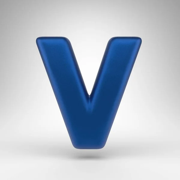 Betű Nagybetűvel Fehér Háttérrel Anodized Blue Renderelt Betűtípus Matt Textúrával — Stock Fotó
