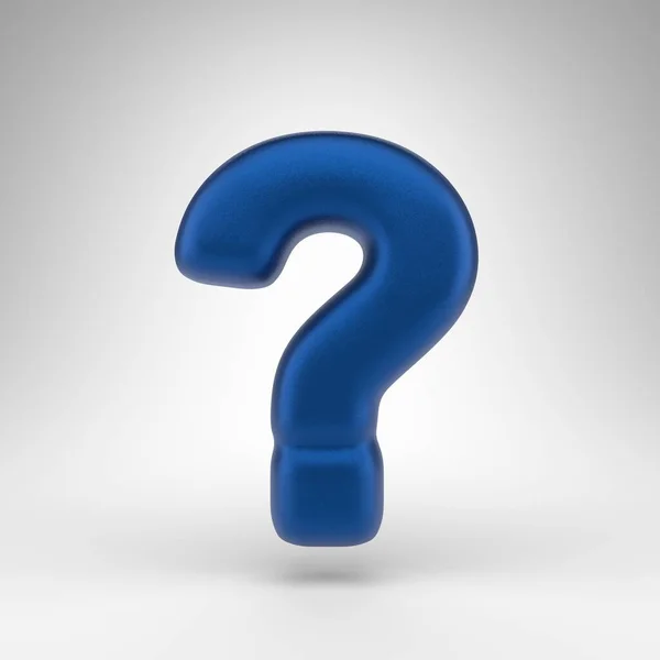 Símbolo Pergunta Sobre Fundo Branco Sinal Renderizado Azul Anodizado Com — Fotografia de Stock