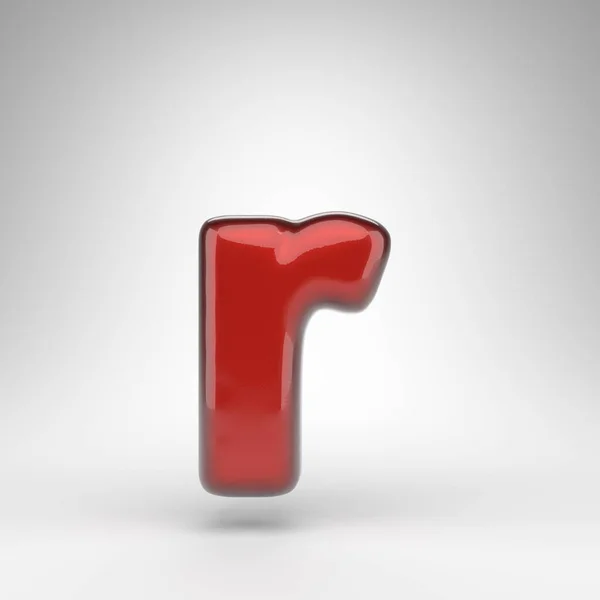 Betű Kisbetűvel Fehér Háttérrel Piros Autó Festék Renderelt Betűtípus Fényes — Stock Fotó