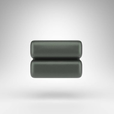 Beyaz arka planda eşit sembol. Mat desenli kutsanmış yeşil 3D imzalı.