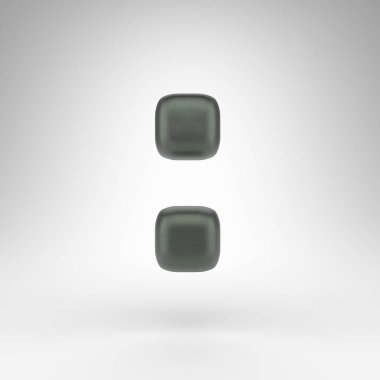 Beyaz arka planda kolon sembolü. Mat desenli kutsanmış yeşil 3D imzalı.