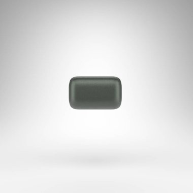 Beyaz arka planda eksi sembol. Mat desenli kutsanmış yeşil 3D imzalı.