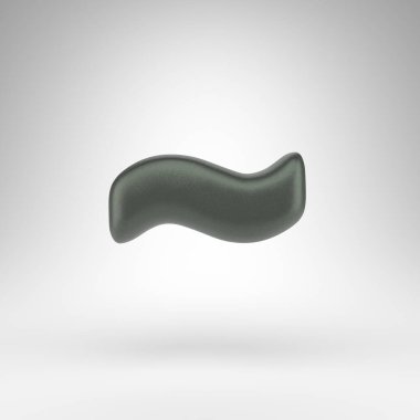 Beyaz arka planda Tilda sembolü. Mat desenli kutsanmış yeşil 3D imzalı.