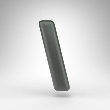 Beyaz arka planda sırt / çizgi sembolü. Mat desenli kutsanmış yeşil 3D imzalı.