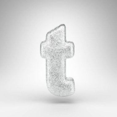 Beyaz arka planda küçük harfli T harfi. Parlak metal desenli alüminyum folyo 3D yazı tipi.