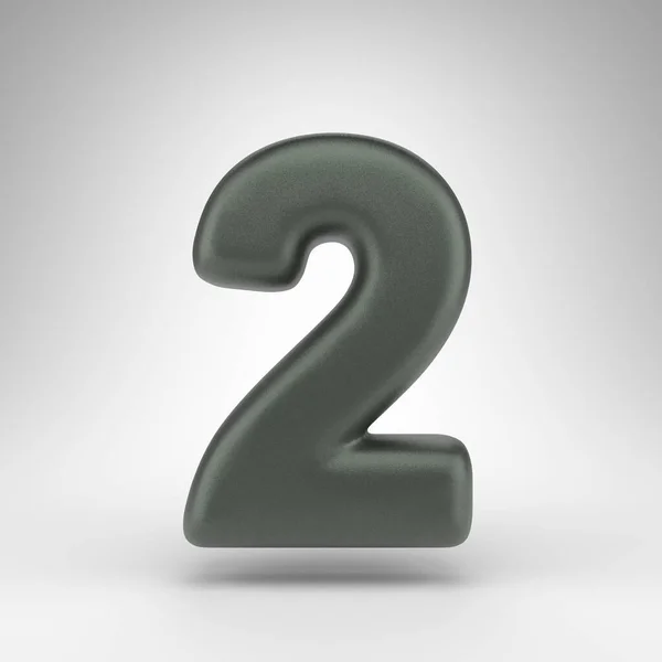 Number White Background Anodized Green Rendered Number Matte Texture — Stock Photo, Image