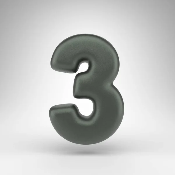 Number White Background Anodized Green Rendered Number Matte Texture — Stock Photo, Image