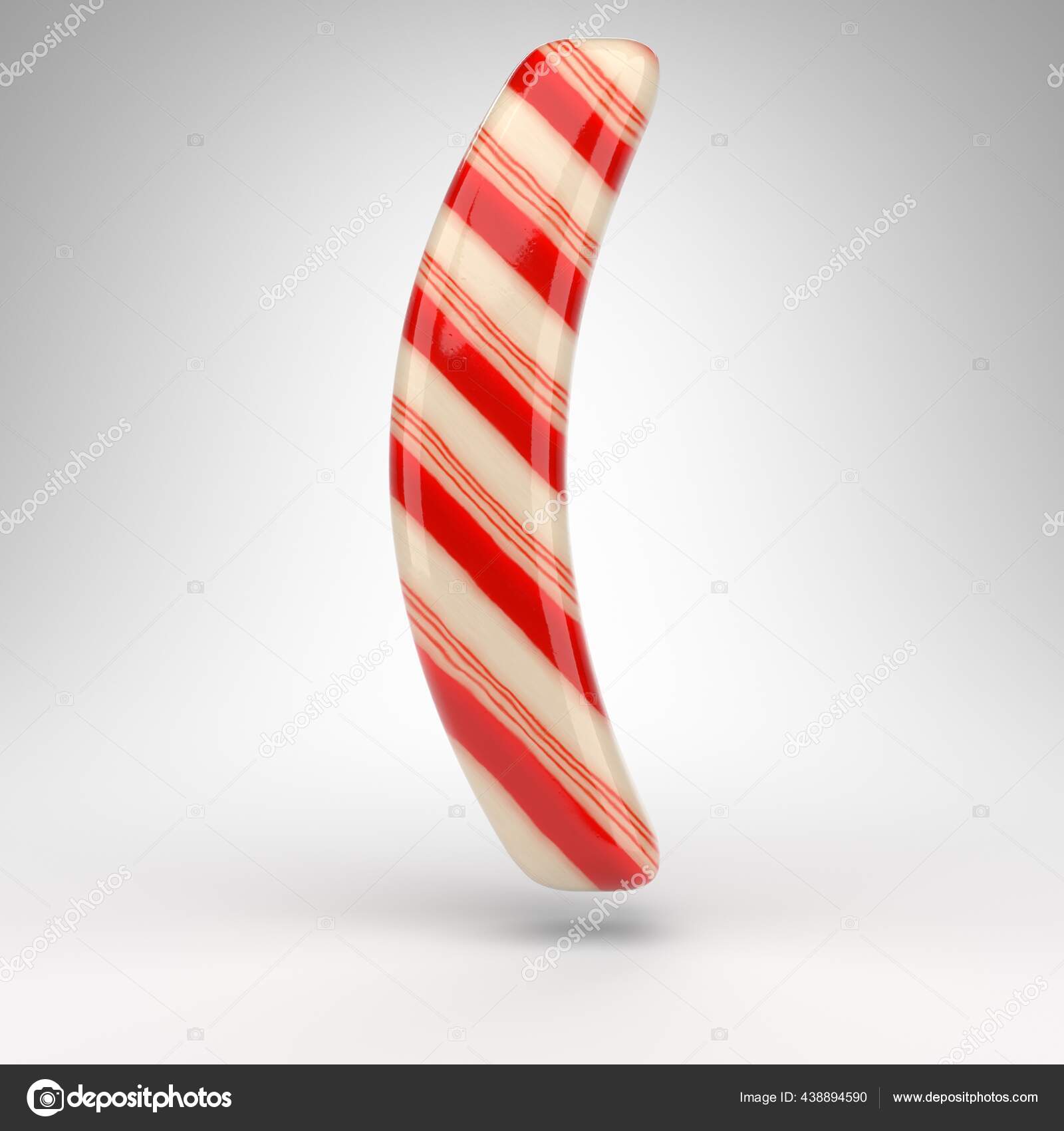 Left Bracket Symbol White Background Candy Cane Rendered Sign Red Stock