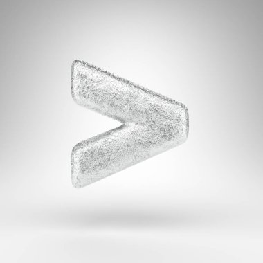 Beyaz arka plandaki sembolden daha fazlası. Katlanmış alüminyum folyo 3D parlak metal desenli işaret..